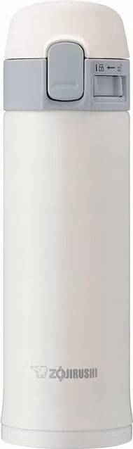 Taza térmica Zojirushi de acero inoxidable y plástico en color blanco con capacidad de 300 ml