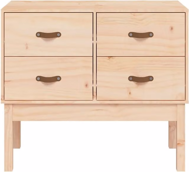 Mueble consola de madera maciza de pino SYFAX color beige An/P/Al: 90 x 40 x 78 cm