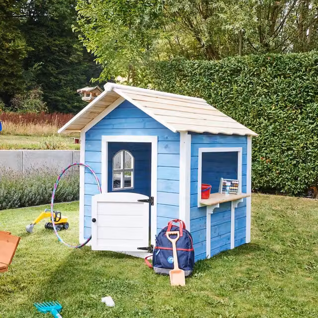 Casa de juegos DER GROSSE PALAST Home Deluxe en color azul sin banco An/P/Al: 106 x 111 x 106 cm