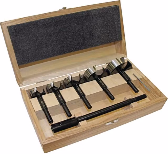 Juego de 6 brocas Forstner Black Shark de Fisch en color negro