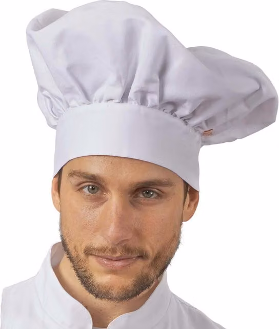 Gorro de chef Siggi Step One de algodón color blanco para profesionales