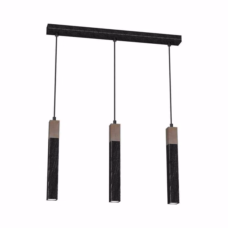 Lámpara colgante estilo araña Milagro modelo MLP7470 en color madera envejecida y negro