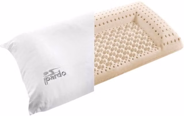 Almohada cervical de látex Pardo beige de firmeza media-baja de 90 cm