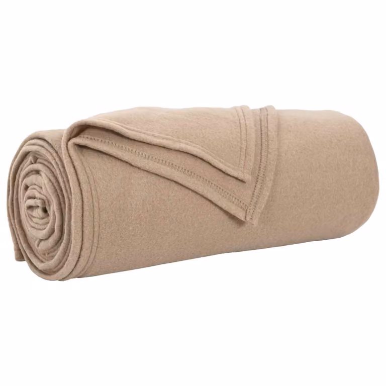 Pack de 24 mantas de sofá vidaXL de lana y forro polar, color camel, An/P: 270 x 240 cm