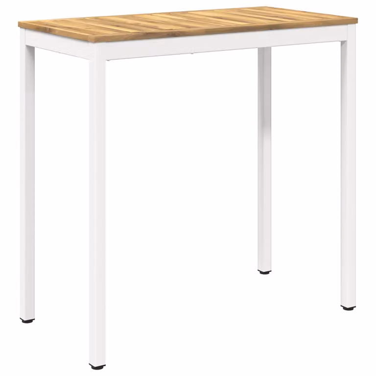 Mesa de bar para jardín vidaXL NAARDEN de madera de acacia en color blanco An/P/Al: 108,5 x 55 x 105 cm
