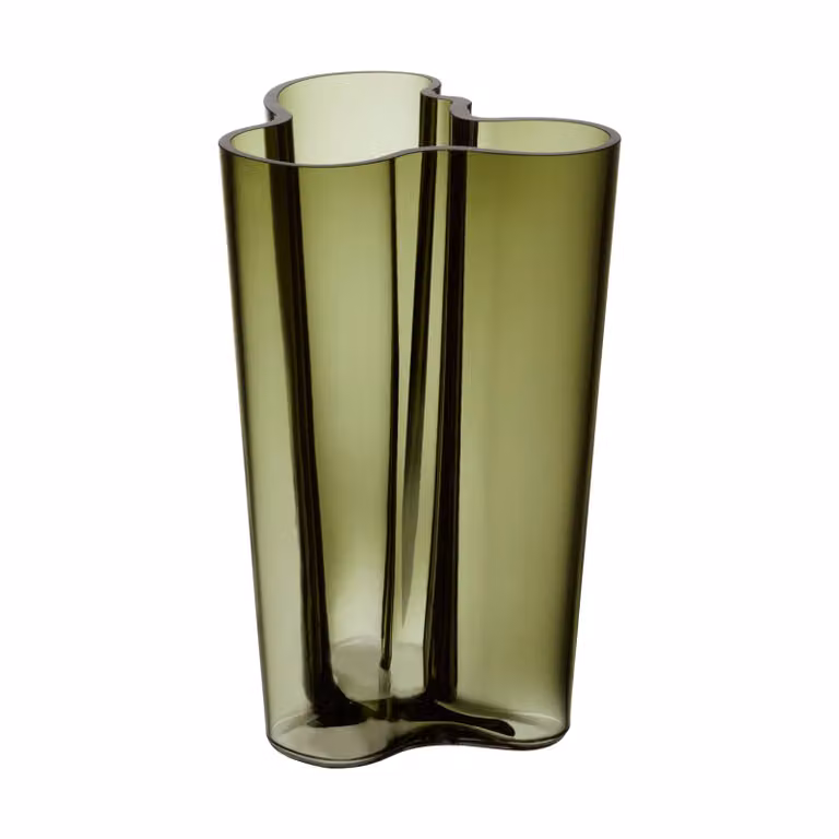 Jarrón Alvar Aalto Iittala color verde con altura: 25,1 cm