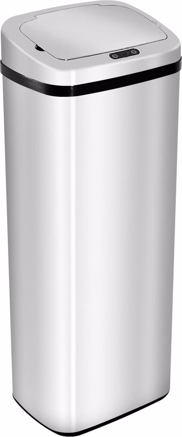 Contenedor de basura automático con sensor Northio de acero inoxidable y plástico, color plata, 50 litros