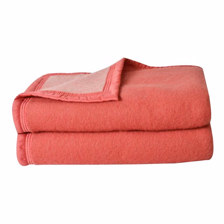 Manta reversible Toison d'Or 100% lana para adultos en colores antracita, beige o rosa