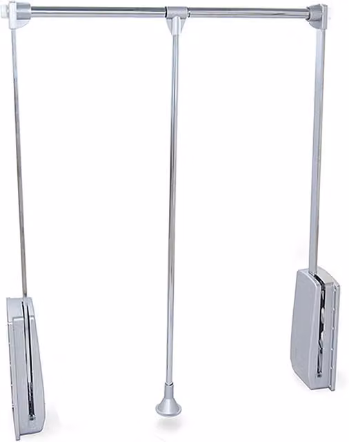 Colgador abatible para armario Emuca Hang, color gris y plata, ancho regulable de 60 a 83 cm
