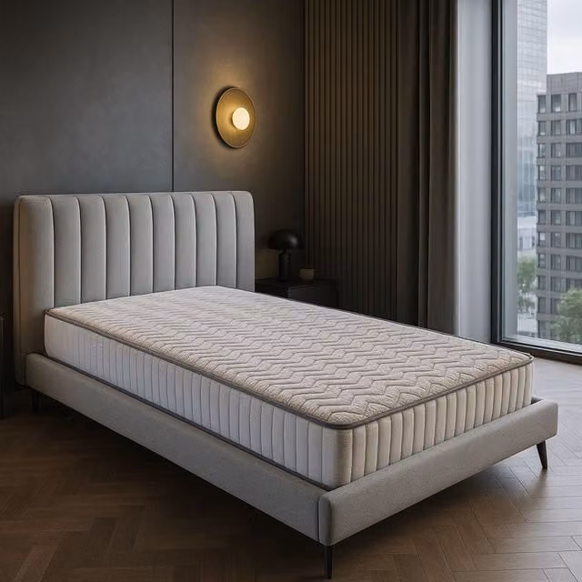 Lote de 2 colchones ortopédicos Nuits d'Or de látex de alta densidad con cara de lana para invierno, hipoalergénicos y de firmeza H4, color blanco, An/An/Al: 100 x 200 x 22 cm