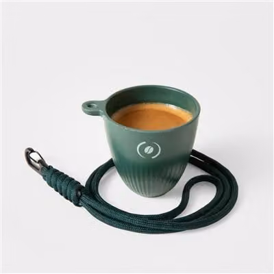 Taza de espresso Outin Rebrew de cerámica en color verde