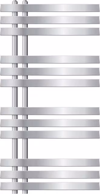 Radiador secatoallas de diseño Ecd Germany Iron en color cromado, An/Al: 500 x 1000 mm