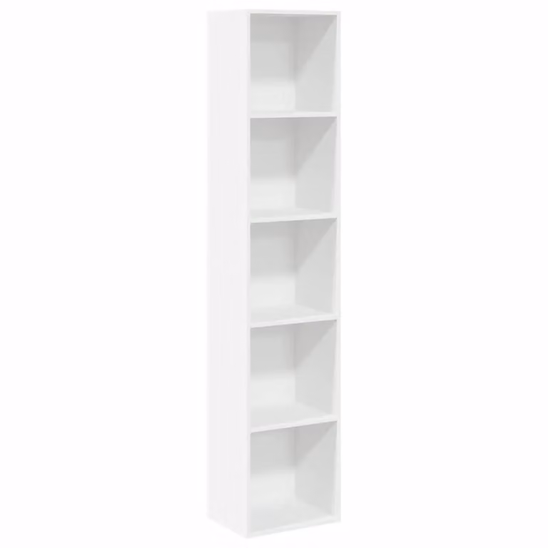 Estantería librería moderna vidaXL de madera MDF en color blanco con estantes ajustables An/P/Al: 40 x 30 x 189 cm