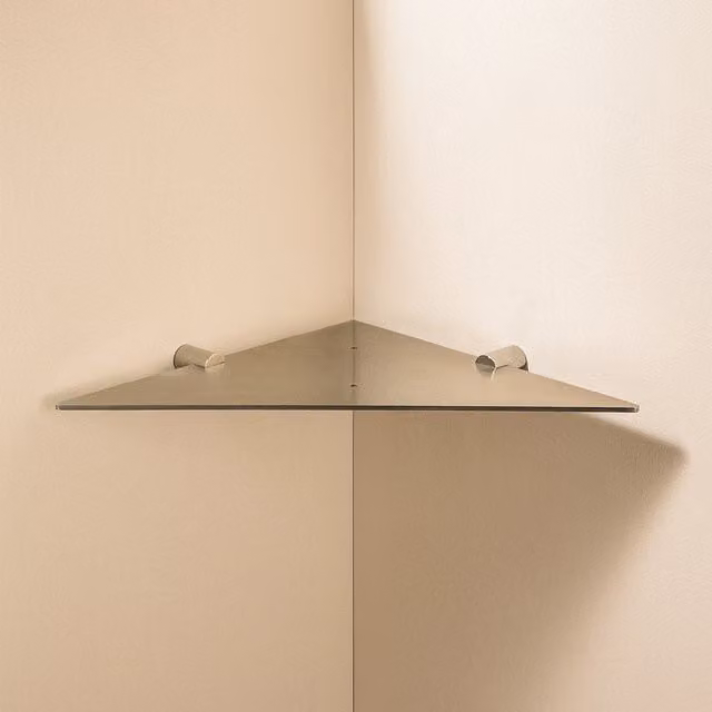 Estante rinconera de baño Cosmic Logic en acero inoxidable color plata de 32 cm