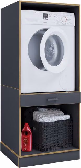 Mueble para lavadora Rislo Op Xl de VCM en color gris antracita, An/P/Al: 162 x 67 x 48 cm