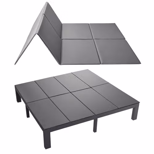 Somier plegable VEVOR de color gris con base de lamas de PP para colchón, An/P: 204 x 193 cm