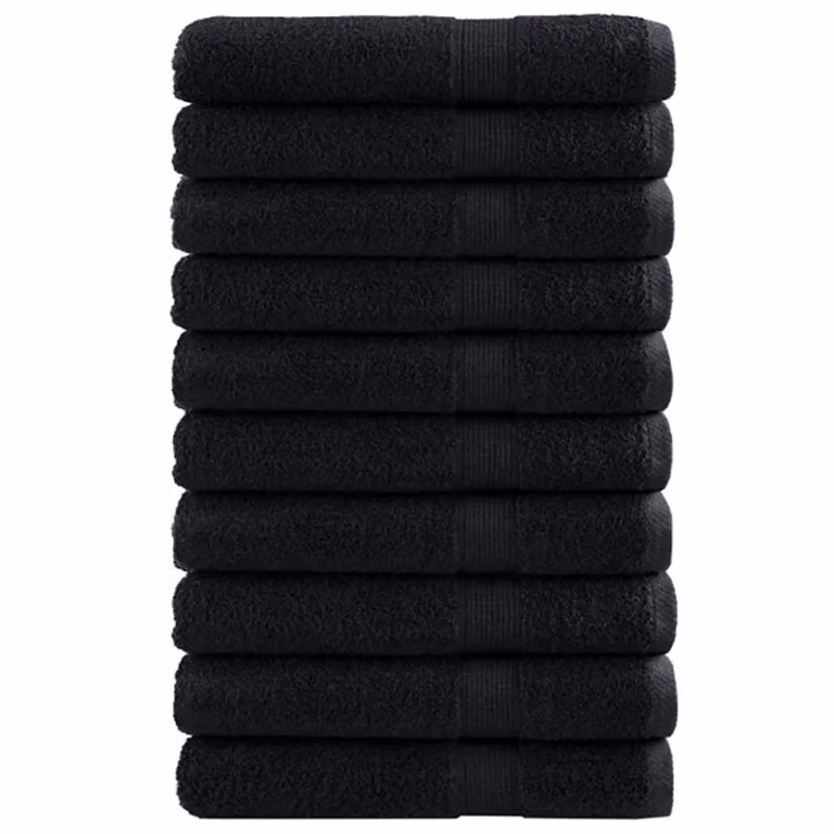 Pack de 25 toallas de invitado vidaXL SOLUND en negro, de algodón rizo, An: 80 cm, Al: 200 cm