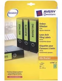 Etiquetas para archivadores Avery Border en color verde, 192 x 61 mm (20 unidades)