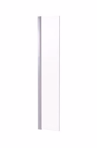 Deflector de vidrio templado ONDÉE transparente con tratamiento antical y acabado cromado, An/Al: 40 x 200 cm
