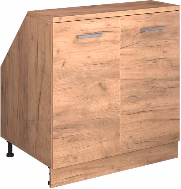 Armario de cocina Vicco R-Line para techo inclinado en roble dorado con 2 puertas, An: 80 cm, Al: 83,8 cm, P: 60 cm