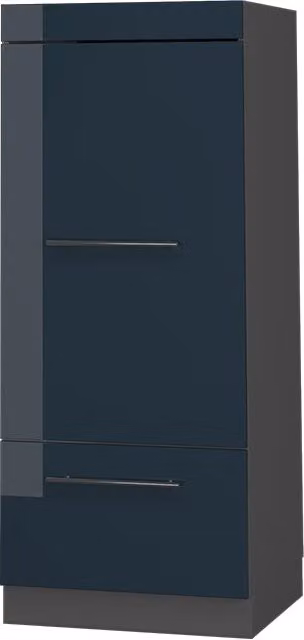 Armario para microondas Vicco Fame-Line de diseño moderno con acabado alto brillo en azul oscuro, An: 60 cm, Al: 153,6 cm, P: 58,1 cm