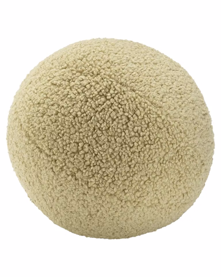 Cojín redondo de tejido bouclé Wigiwama color verde, Diámetro: 35 cm