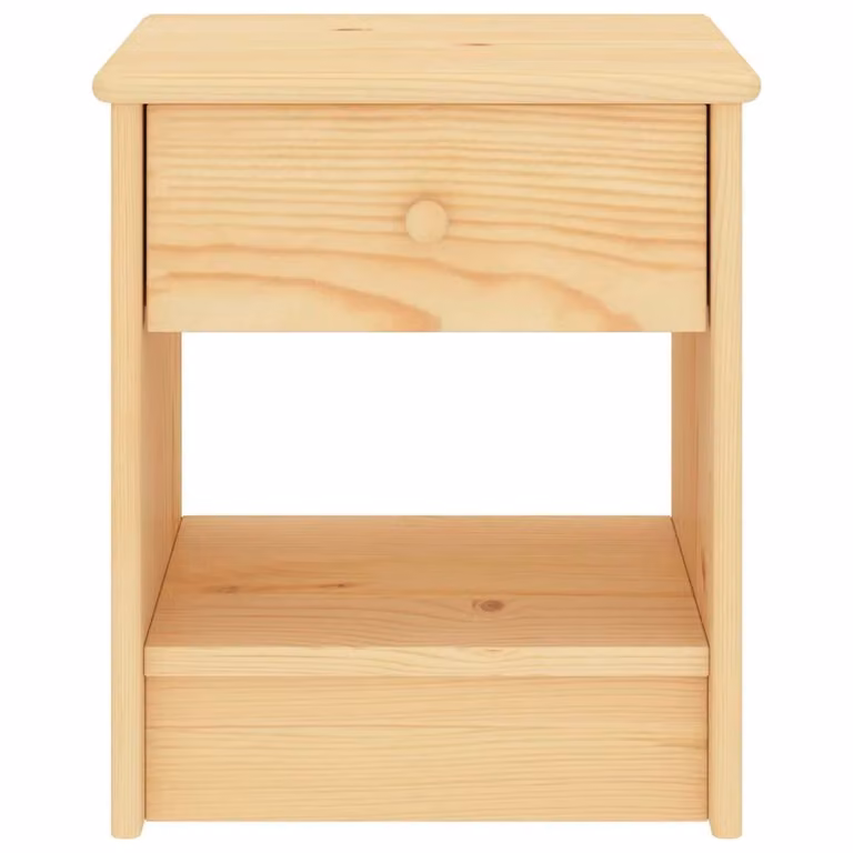 Mesita de noche de madera maciza de pino vidaXL en color madera clara An/P/Al: 35 x 30 x 40 cm