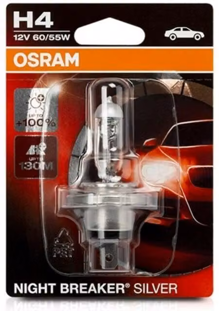 Bombilla halógena para automóvil Osram H4 12V 60/55W transparente