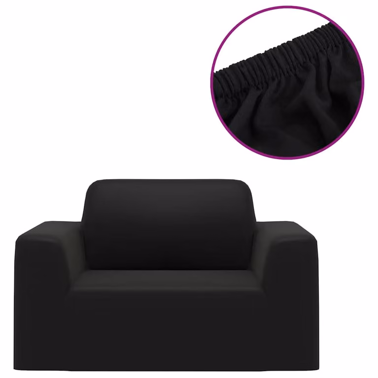 Funda elástica para sillón vidaXL de poliéster jersey en color negro