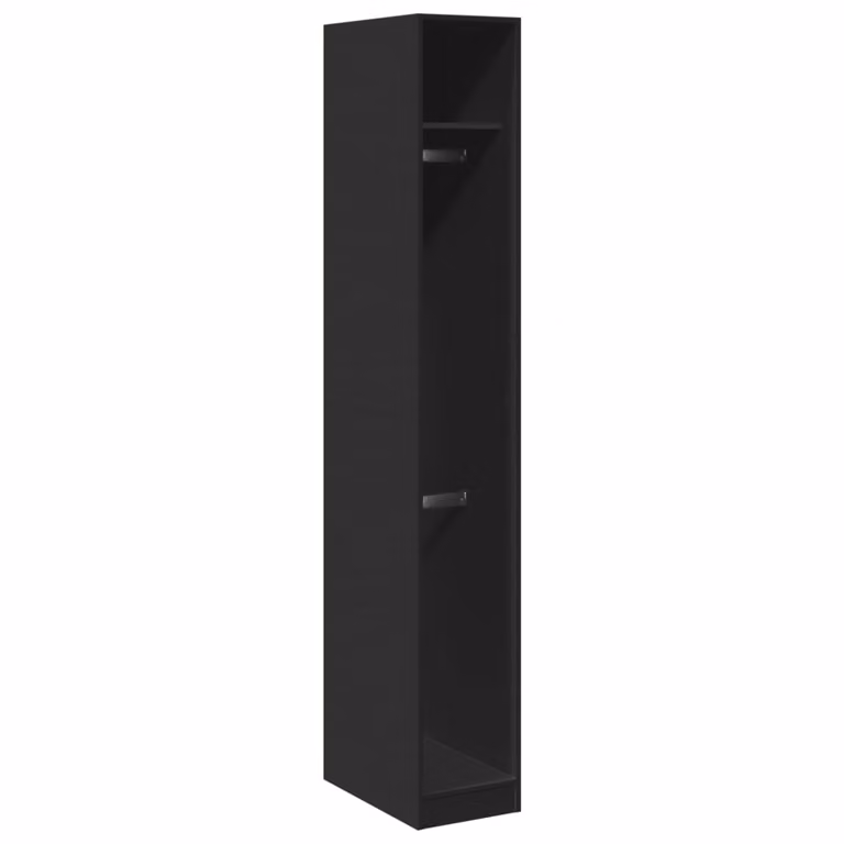 Armario de madera MDF vidaXL negro con puertas batientes An/P/Al: 30 x 50 x 200 cm