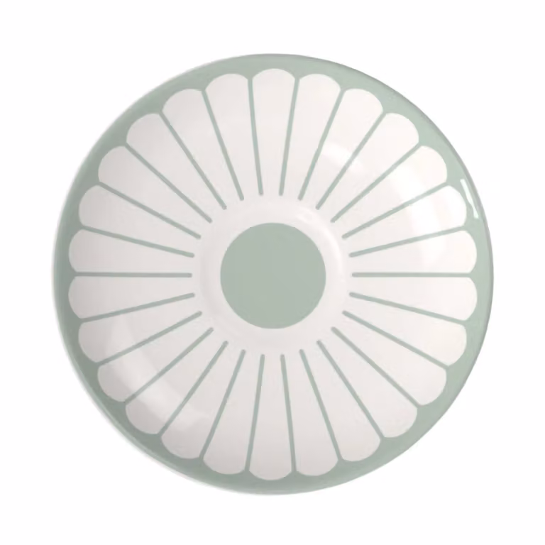 Platillo para taza de espresso Fleur Vert de Villeroy & Boch en porcelana blanca y verde con diseño floral, Diámetro: 11,7 cm