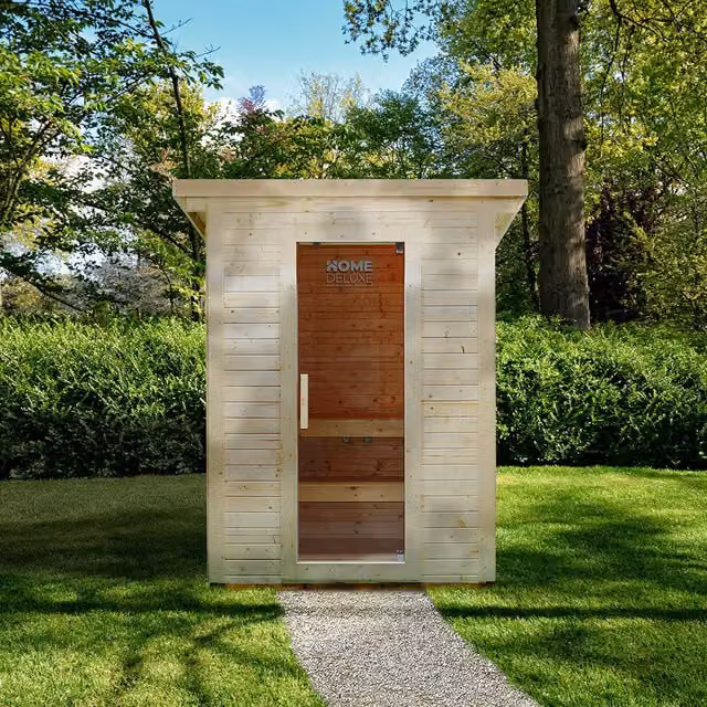 Sauna de exterior Home Deluxe TALO M de madera finlandesa para 2 personas An/P: 191 x 157 cm