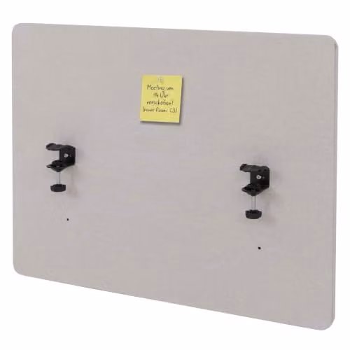 Mampara acústica de mesa Mendler HWC-G75 en color beige, An/Al: 60 x 75 cm