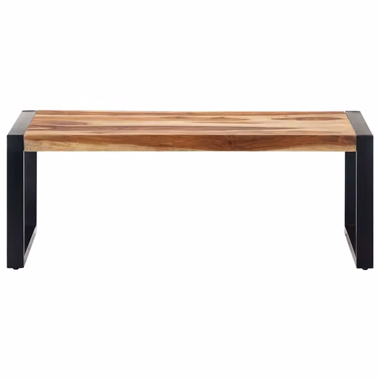 Mesa de centro rectangular Prolenta Premium de madera de acacia en color marrón y negro, An/P/Al: 110 x 60 x 40 cm