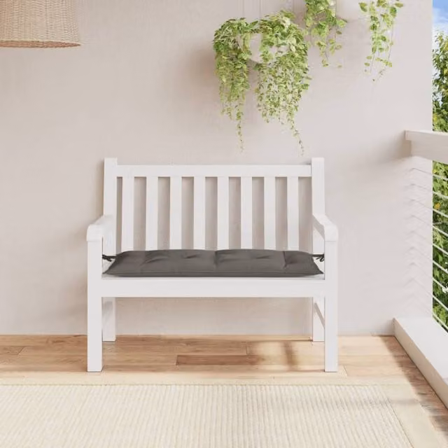 Cojín rectangular para banco de jardín SYFAX en gris, resistente a los rayos UV y antideslizante, An/P/Al: 100 x 50 x 7 cm