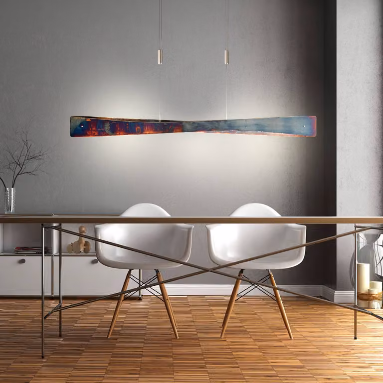 Lámpara colgante LED Lian Quitani de diseño en aluminio para salón o comedor, atenuable y con altura ajustable, disponible en marrón, dorado o plata