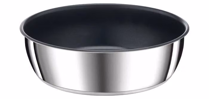 Sartén guisera Tefal Ingenio Preference de acero inoxidable y color plata con revestimiento antiadherente, apilable y apta para horno, Diámetro: 24 cm