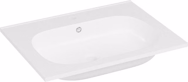 Lavabo de empotrar rectangular Okiwa en resina color blanco An/P/Al: 60 x 46 x 14,5 cm