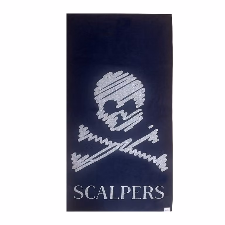 Toalla de playa Scalpers Home de algodón azul An/P/Al: 90 x 180 cm