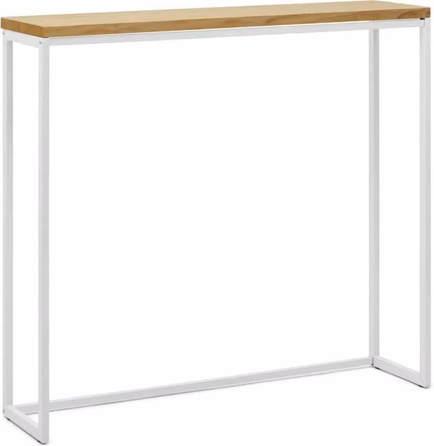 Mesa alta Icub Big Wood de Box Furniture en madera maciza de pino blanca con estilo industrial An/P/Al: 120 x 30 x 110 cm