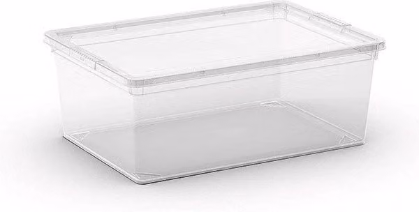 Caja de almacenamiento transparente ABM de 11 l con tapa y apilable para hogar u oficina