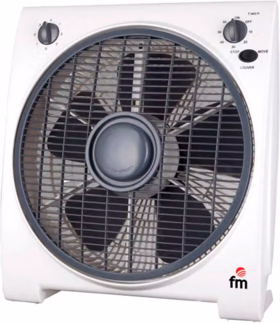 Ventilador de pedestal Grupo FM BF4 de 45W en color blanco con temporizador de 30 minutos