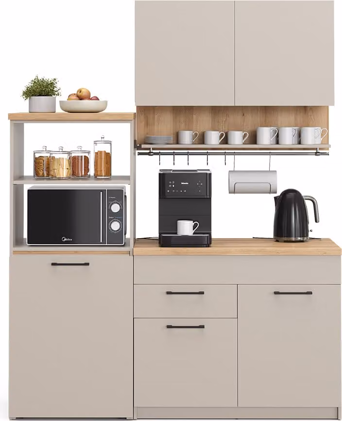 Cocina para solteros Vicco Egbert en color gris con mesa extensible An/P/Al: 160 x 58 x 147 cm