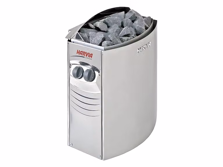 Accesorios para sauna eléctrica Harvia de acero inoxidable en color gris y plata
