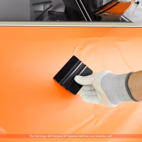 Kit de 10 espátulas ULISEM con borde de fieltro en color negro para la aplicación de láminas en coches, muebles y ventanas