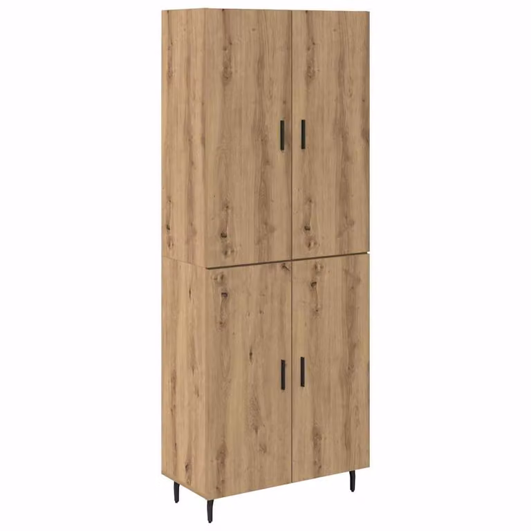 Set de 2 aparadores altos modernos vidaXL en color roble artisan, An/P/Al: 69,5 x 34 x 180 cm