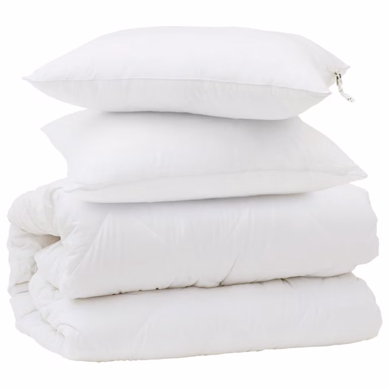 Juego de edredón y almohada de 3 piezas vidaXL en blanco, microfibra transpirable para invierno, 200 x 200 cm