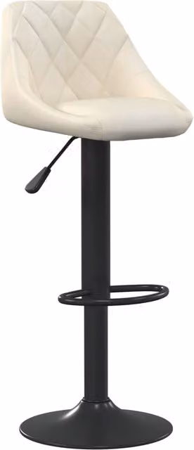 Set de 2 taburetes de cocina y comedor SYFAX en terciopelo color beige y estructura de metal mate