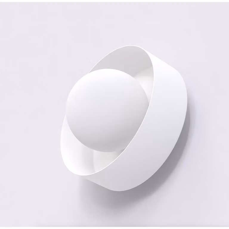 Lámpara de pared moderna Kendra Home en metal y cristal blanco para salón o pasillo