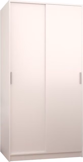 Armario Ropero Meka Block con Puertas Correderas en Blanco Mate An/P/Al: 100 x 50 x 200 cm